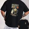 DADDY 2026 Baby Bottle Beer Loading Bar Text Graphic Motorcycle Double Sided Print T-Shirt Men Summer Short-sleeve Casual Tops