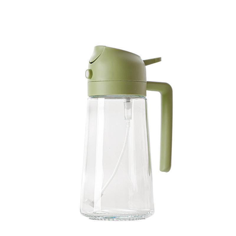 Large Diameter Glass Oil Spray Bottle - Press-Type for Kitchen, Barbecue, and Baking