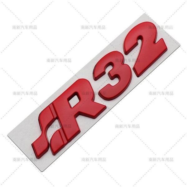 

Наклейка на решетку переднего капота автомобиля, эмблема, значок на решетку авто для R Racing Sagitar Passat Golf Tiguan Touareg CC GR SR Ca sR 32 (Sticker) красный
