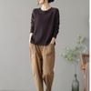 Autumn and Winter Women's Loose Plus Size Sweater Round Neck Casual Pullover Knitwear Solid Color Stretch Knit Tops Jumper