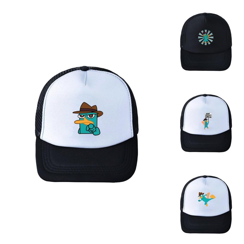 Perry das Schnabeltier Baseballkappe Verstellbar Acryl Mesh Breitkrempiger Sommerhut für Fans