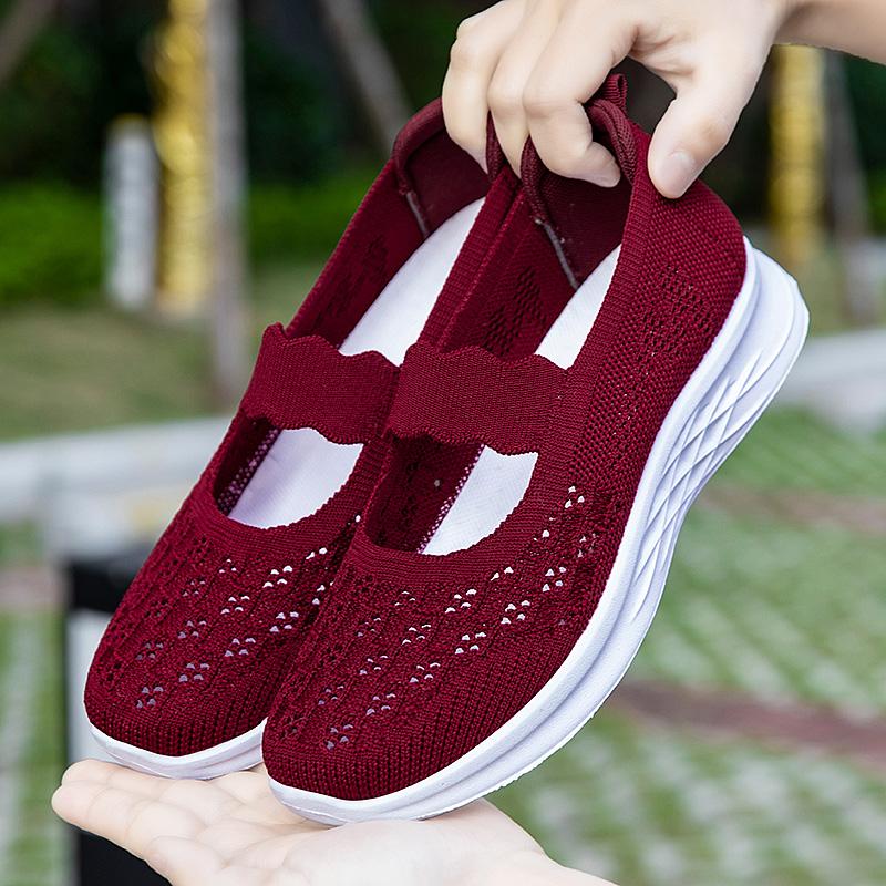 Fashion Sneakers Woman Soft Soled Hiking Outdoor Fitness Soft Soled Mesh Tennis Sneakers Breathable Lightweight Casual Walking Shoes