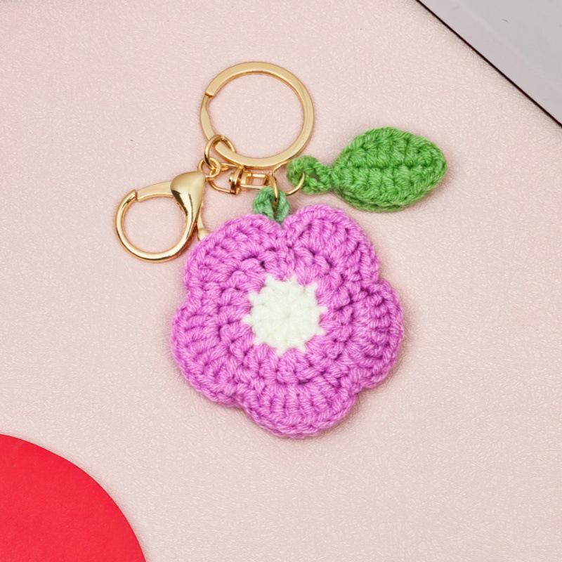 Handwoven Flower Keychain Ring - INS Style, Perfect for Bags and Teacher's Day Gifts