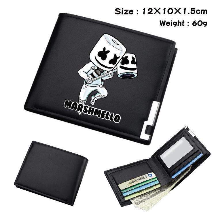 ★24-25FW新作★threetimes★Marshmallow fold wallet Buy DJ Marshmello Marshmallow Black Wallet Short Fold Wallet