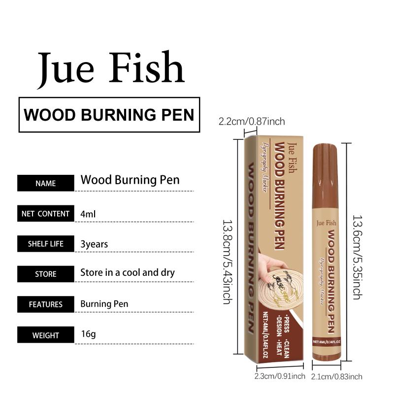 Jue-Fish Pyrography Marker Pen for Wood Burning Best for Custom Art Designs Creative DIY Home Decorations Craft Supply