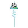 Reusable Spiral Straws with Soccer and Castle Topper for Parties and Everyday Use Pack of 1 Straws for Drinks and Celebrations