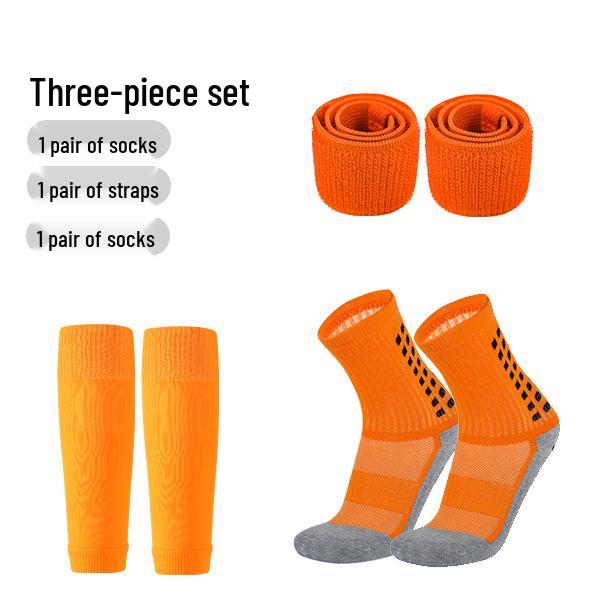 Youth Cross-Border Football Sock Sleeves with Shin Guards and Mid-Calf Straps - Protective Gear Set