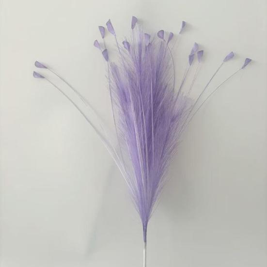 6 Pcs Faux Pampas Grass Decor 17.7" Short Fluffy Fake Pompas Branches Multicolor Artificial