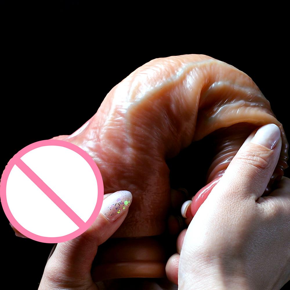 Wearable Realistic Strapon Dildo Skin Testicles Sliding Anal Vagina Sexy Adult Masturbation Big Penis For Women Sex Toys Dildos