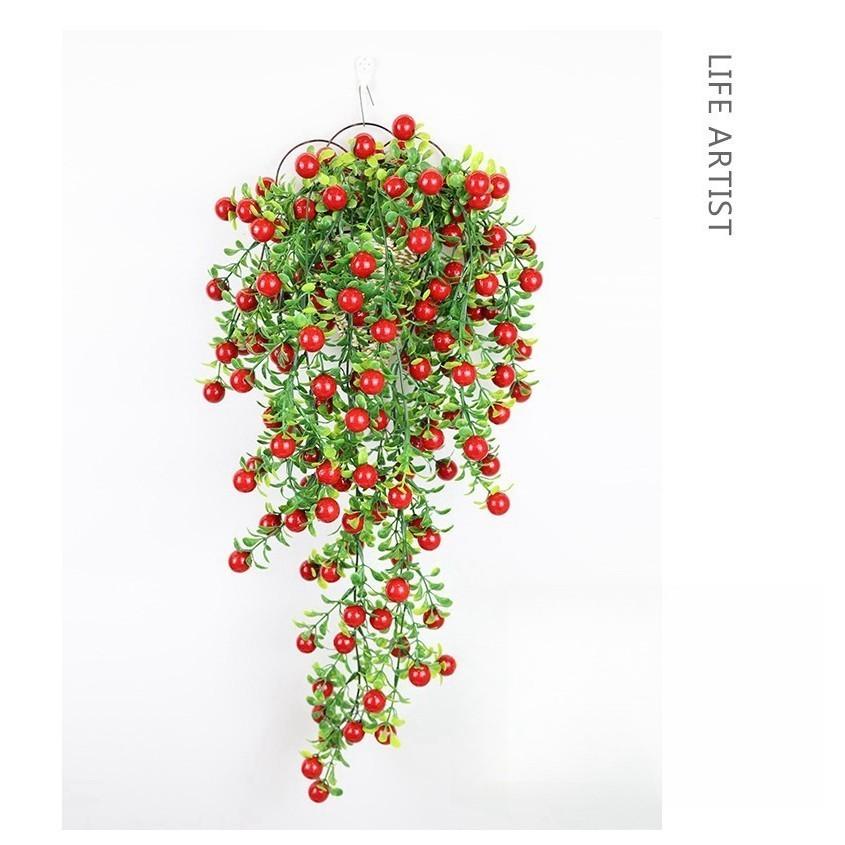 Plastikblume, Simulationsblume, Wohnzimmer, Heimdekoration, Blume, Glücksfrucht, Glücksbohne, Glücksfrucht, rote Bohne auf Lager, Stechpalmenfrucht, Wandbehang