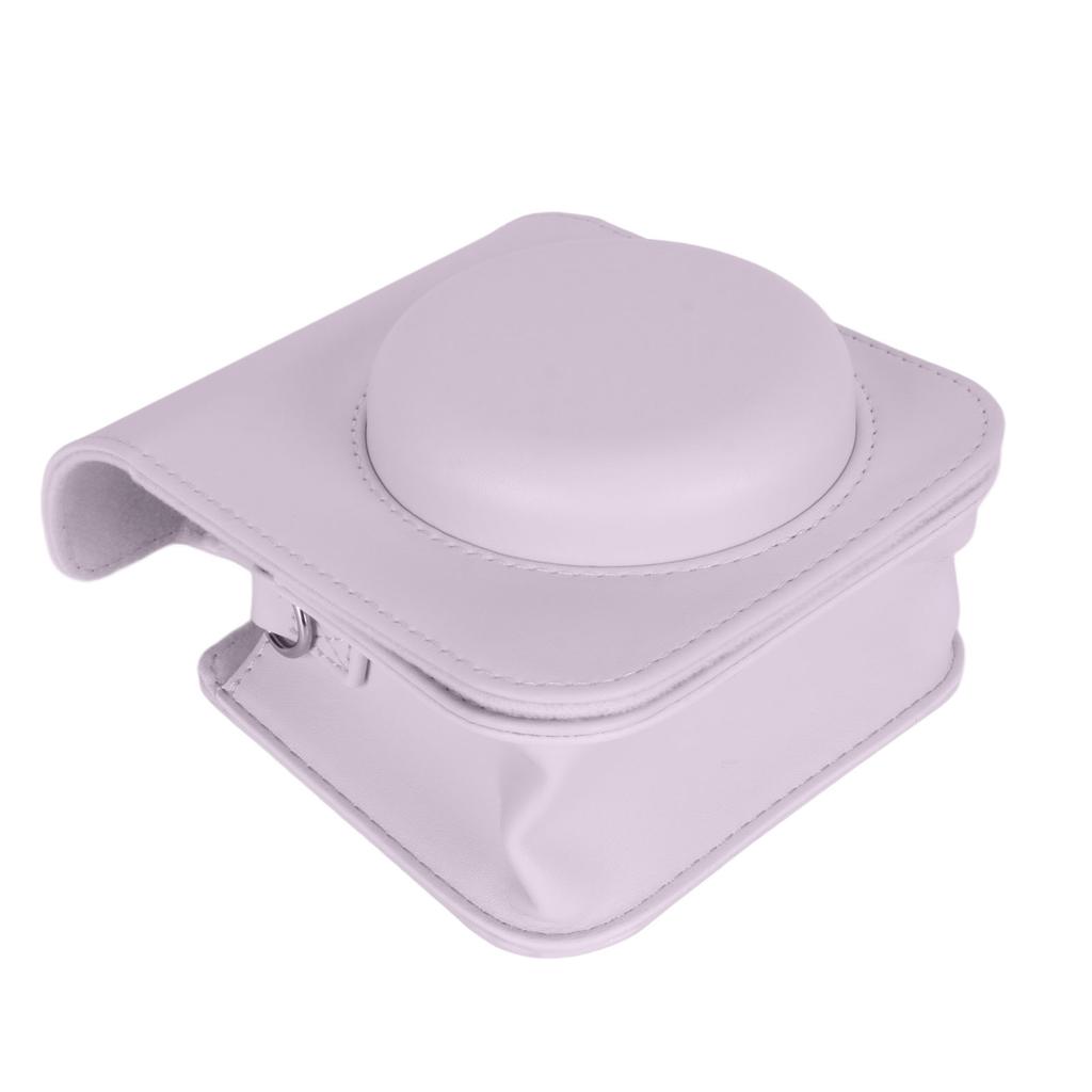 Camera Case PU Leather Protective Camera Cover Bag with Adjustable Shoulder Strap for Fuji Instax Mini 12 Purple