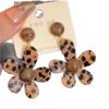 Korean Style Versatile Ombre Leopard Print Flower Stud Earrings - Exaggerated, Stunning Design for Women, No Piercing Needed