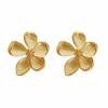 Gold Color Matte Texture Metal Flower Retro Earrings for Women Girls Personalized Fashionable Party Jewelry Birthday Gifts