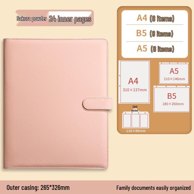 A4B5 Family Document Organizer: Loose-leaf Binder for Tickets, Certificates, Pregnancy & Postpartum Check-up File Management