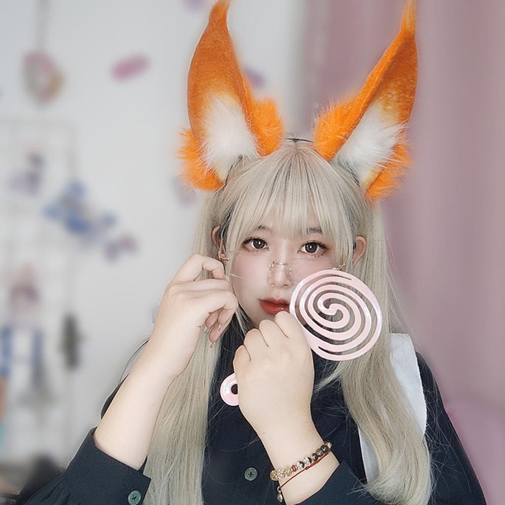 Gothic Style Animal Ear Headband Soft and Comfortable Hair Hoop Fox Hair Hoop Furry Party Costume for Cosplay Parties