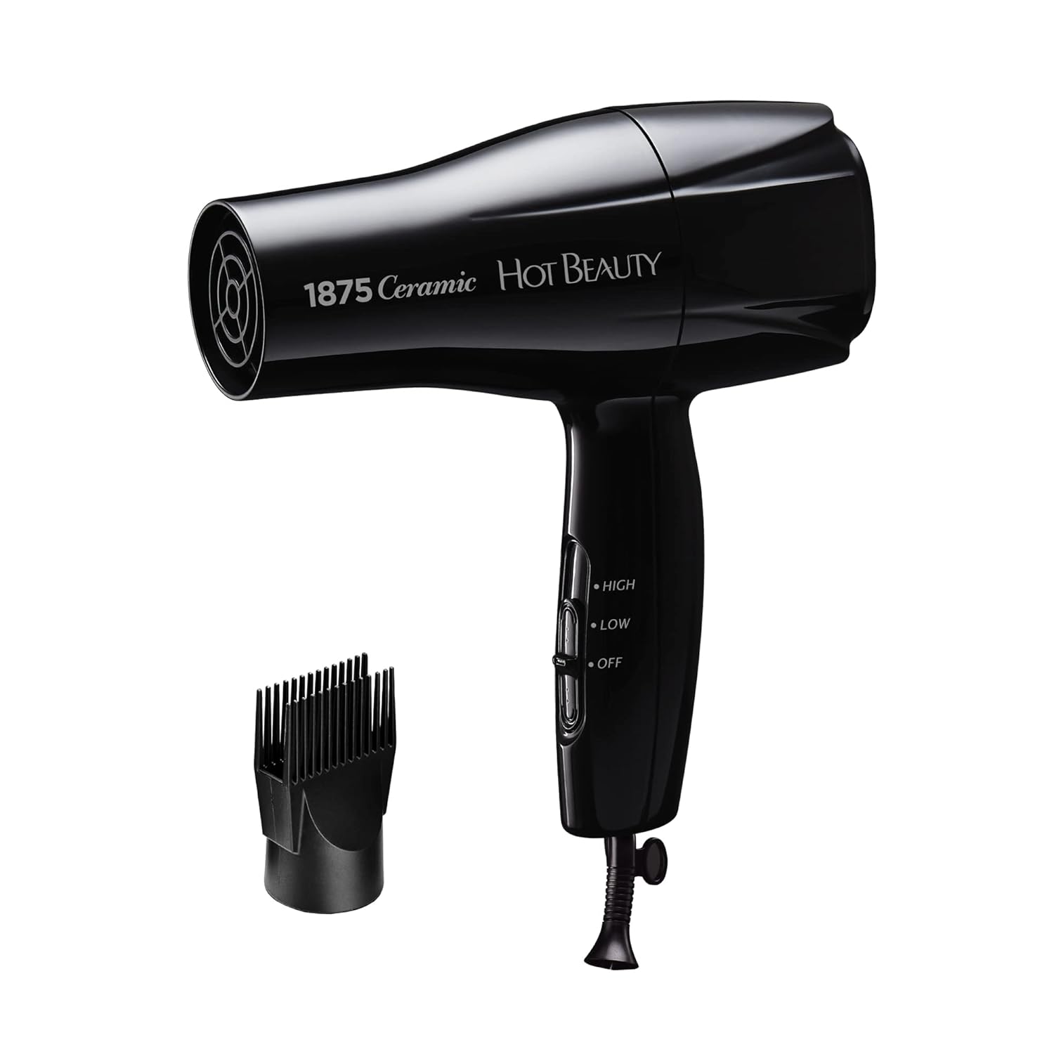 1875 Ceramic Hair Dryer, Powerful Fast Drying, Multi-Setting with Comb Attachment, Additional United States