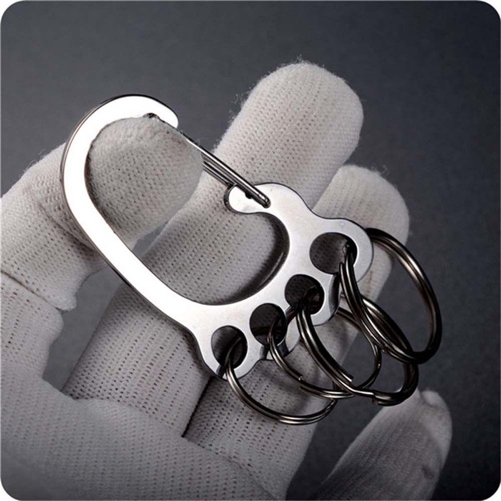 4 Keyrings Waist Hanging Silver Color Car Key Clip Car Keyring Key Ring Holder Big Feet Key Chain