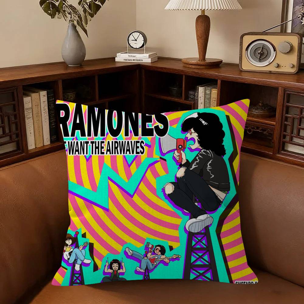 Band Punk R-Ramones Anime Cushion Cover 30X50 Polyester Sofa Cushions Decorative Throw Pillows Home Decoration Pillowcover