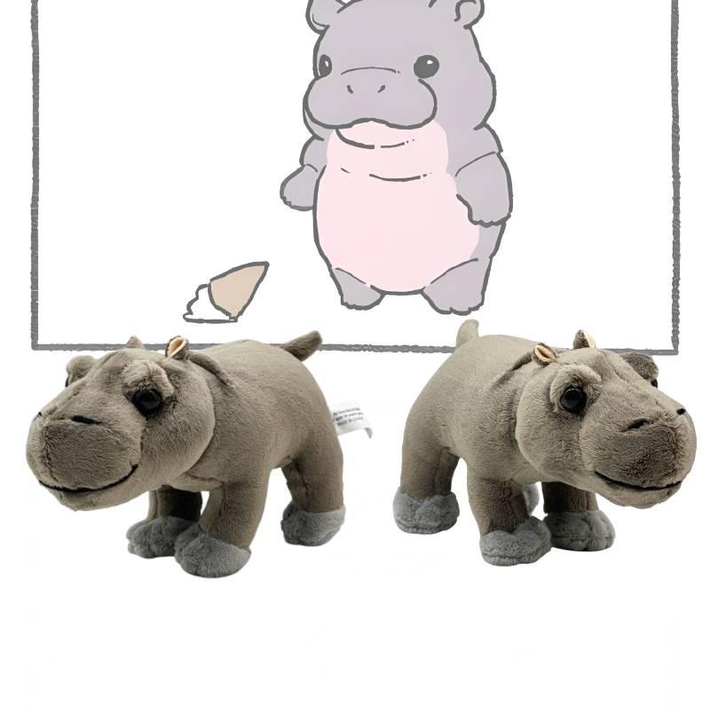 Adorable Moo Deng Plush Hippo Doll Soft Stuffed Animal In Brown With Pp Cotton Filling