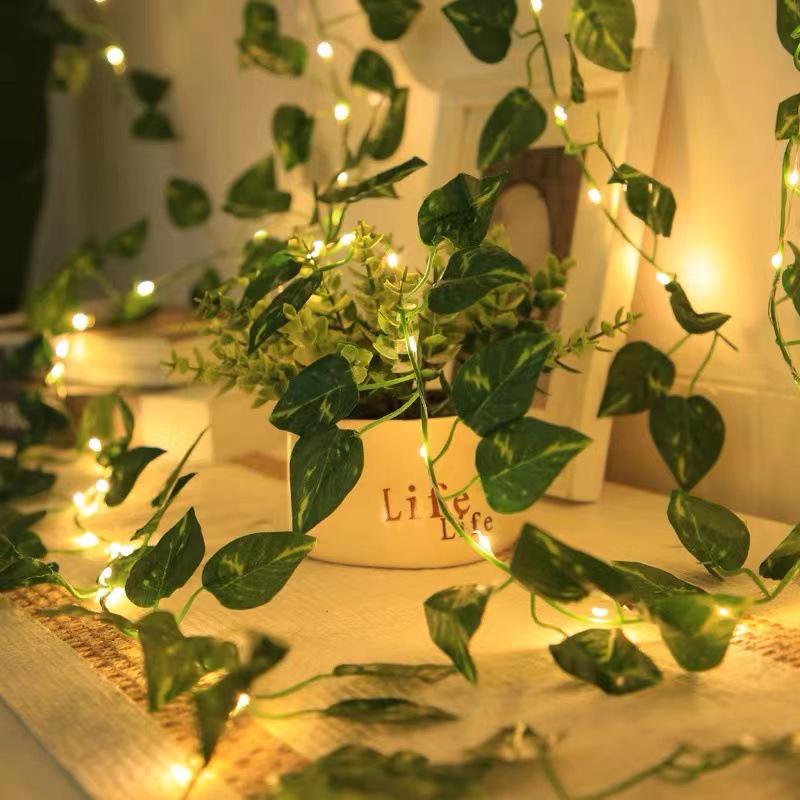 LED Pothos String Lights: Greenery Light Strip for Bedroom & Table Decoration