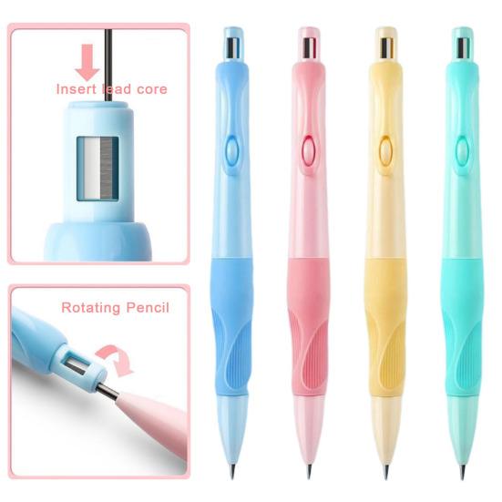 Mechanical Pencil Set Corrects Grip Posture Pencil Set with 2.0MM Refill Soft Silicone Grip Pencil with Sharpener for Kids