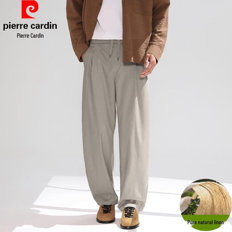 Pierre Cardin Men s Straight Leg Linen Blend Casual Pants L
