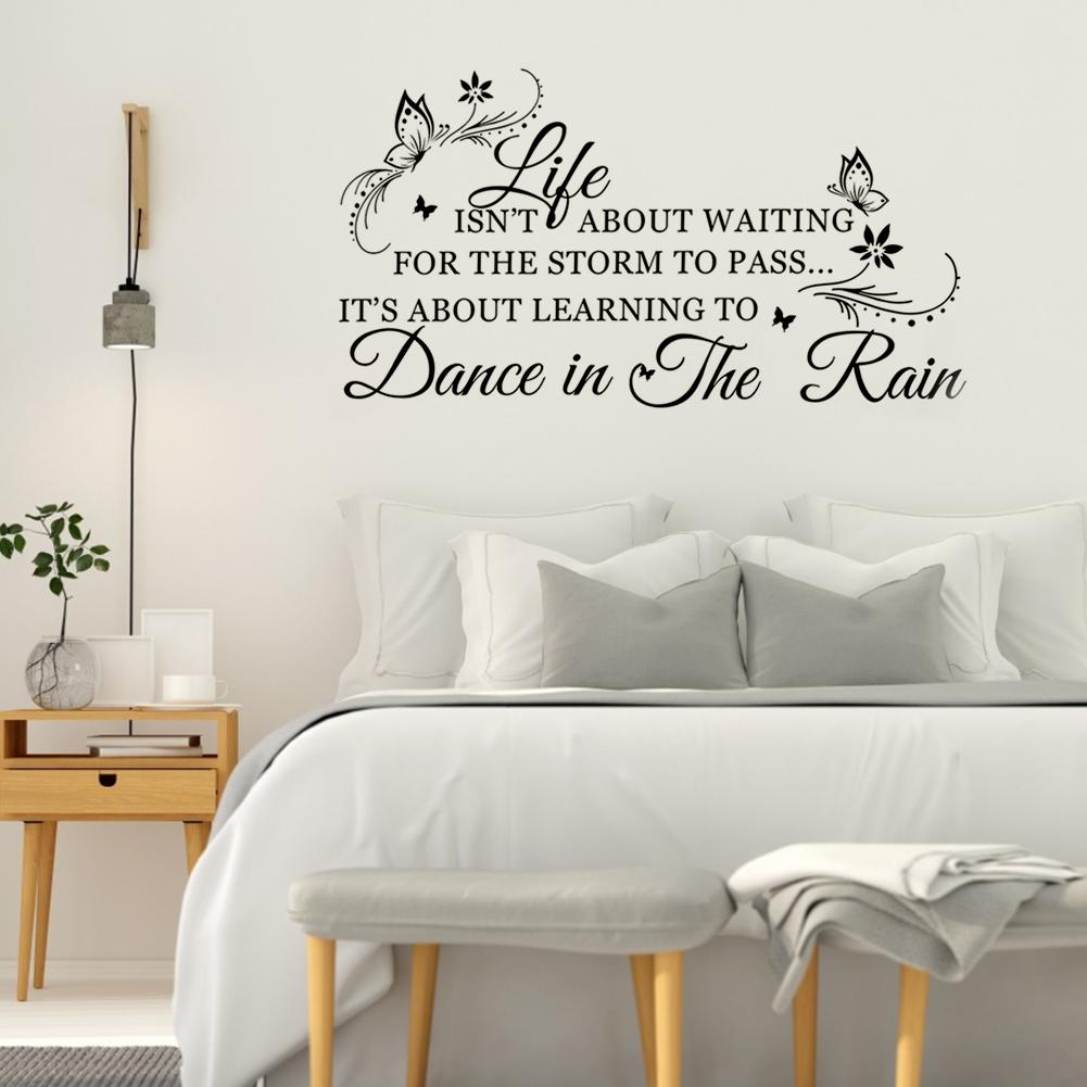 Unique Wall Sticker English Letter with Butterflies Removable Wall Paper Home Bedroom Decor