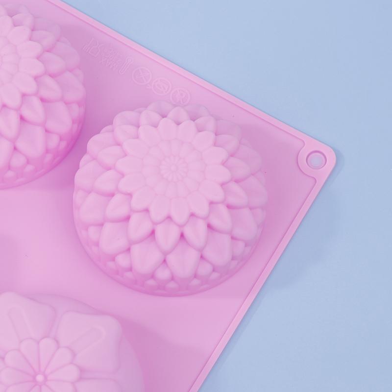 Silikonowa forma 3D z 6 wgłębieniami, 3 różne kształty kwiatów, do DIY, Fondant, Ciasta, Wyrabiania Mydła, Świec, Ciasta, Czekolady, Forma do Pieczenia