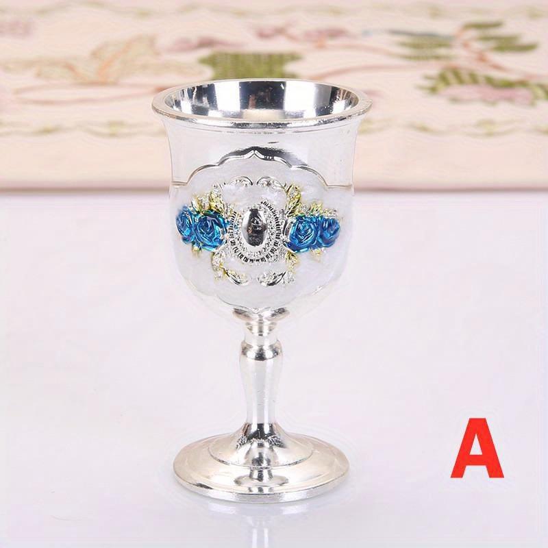1pc European Style Wine Glass High-grade Liquor Glass Creative Home Metal Liquor Glass Retro Creative Small Pieces