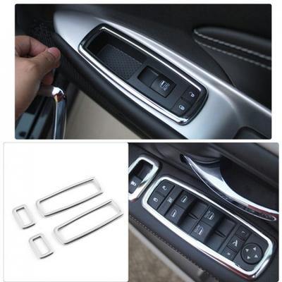 4 Stück Auto Türfenster-Knopfrahmen-Verkleidung für Jeep Grand Cherokee 11+/Cherokee 14+