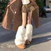 White Faux Fur Leg Warmers Boot Covers Y2K Goth Solid Leg Socks Punk Knee-Length  Warm Sock