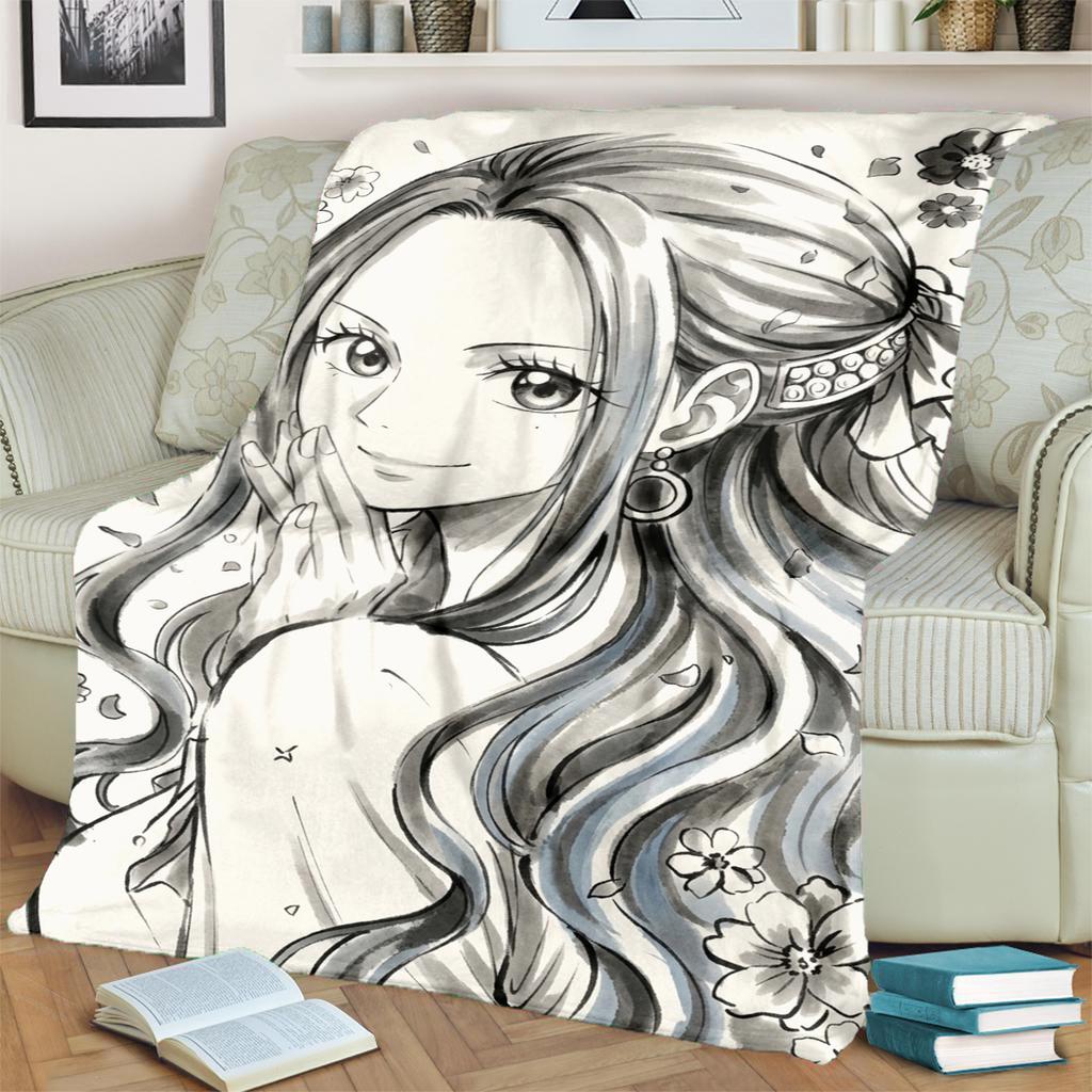 "ONE PIECE" Themed Flannel Blanket Comfortable Warm for Sofa, Bed, Chair, Picnic and Travel