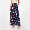 Palazzobukser for kvinner Boho blomsterbukser med vidde ben Sommerstrand med høy midje, flytende bukser med lommer