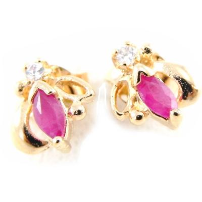[G7609] – Vergoldete „Celestina“-Rubin-Ohrringe
