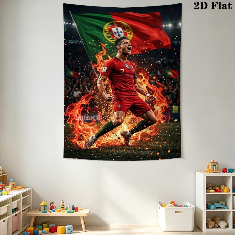 Portugal'S Fire Soccer Passion Ignites Threepiece Set 1 Duvet Cover 2 Pillowcase Without Core Christmas Birthday Gift