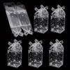 50pcs Clear Favor Boxes Transparent Candy Box Heart Print Favor Packaging Box for Wedding Birthday Party Packaging