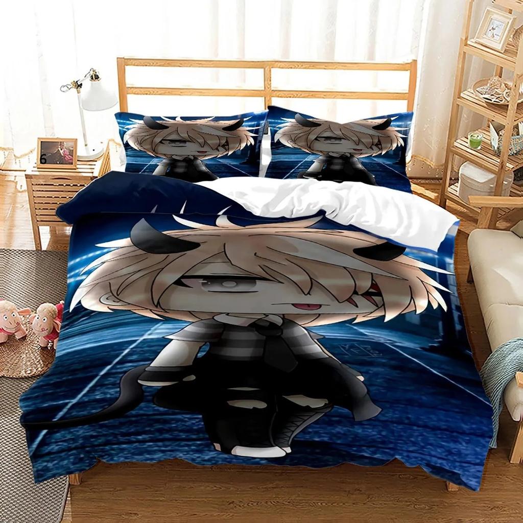 3D Printed New Gacha Life Bedding Set Pillowcase Duvet Cover 3Pcs Double Twin Full Queen King Adult Boys Bedclothes Quilt Cover