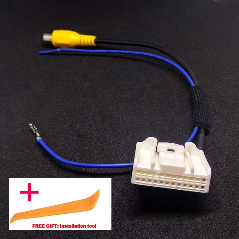 

24-контактный оригинальный видео входной переключатель RCA-кабель для камеры заднего вида для Toyota Levin New Corolla RAV4 Reiz Highlander 2013 2014 2015~2017