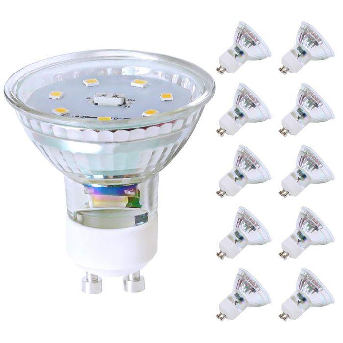 LED Bulb - NETTLIFE - GU10 4.8W 3000K - Angle 110° - Non-dimmable - Pack of 10