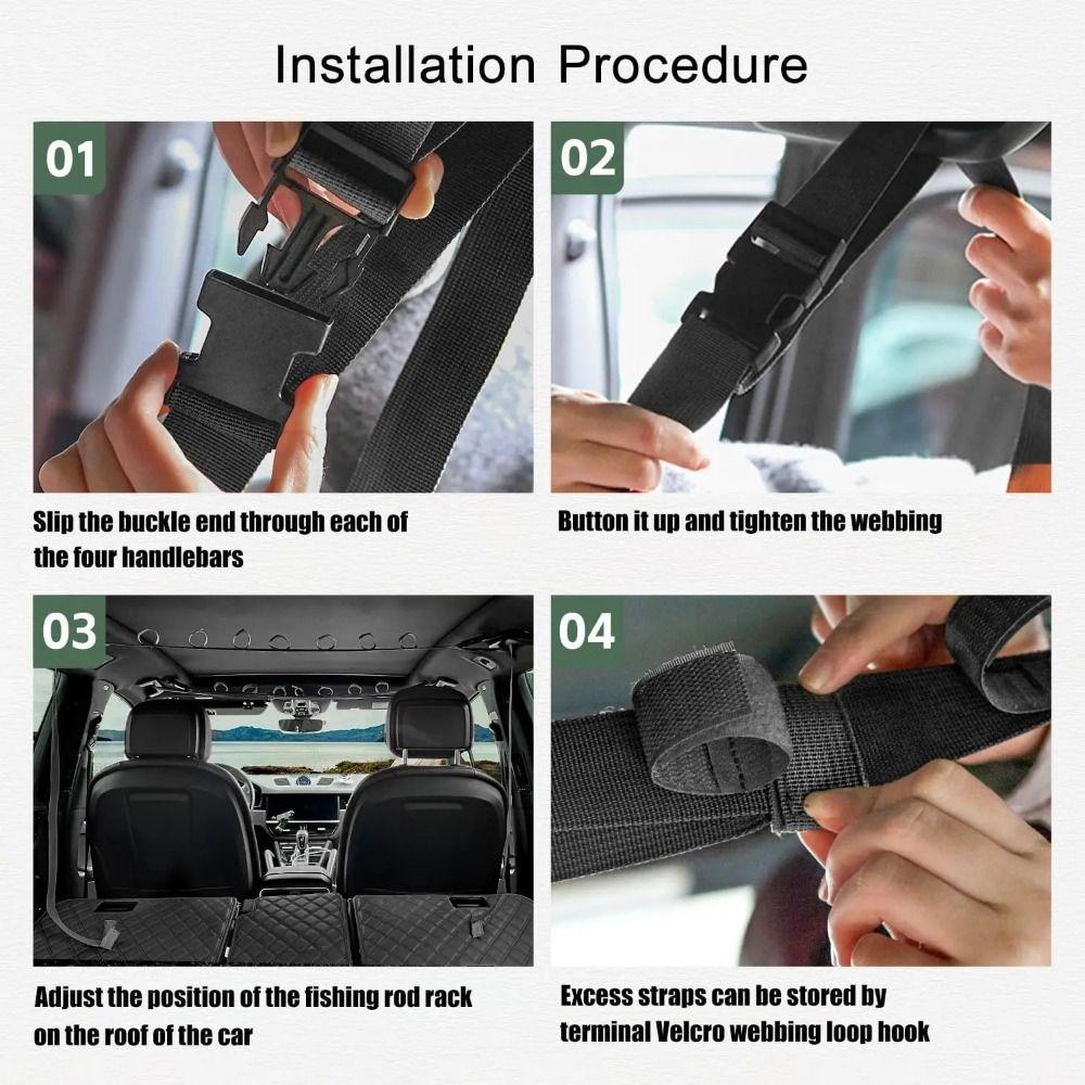 2Pcs 7 Rod Capacity Car Fishing Rod Holder Adjustable Vehicle Fishing Rod Strap  Wagons