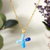 Colorful Bubble Initial Pendant Necklace - 26 Letter Clavicle Chain Jewelry