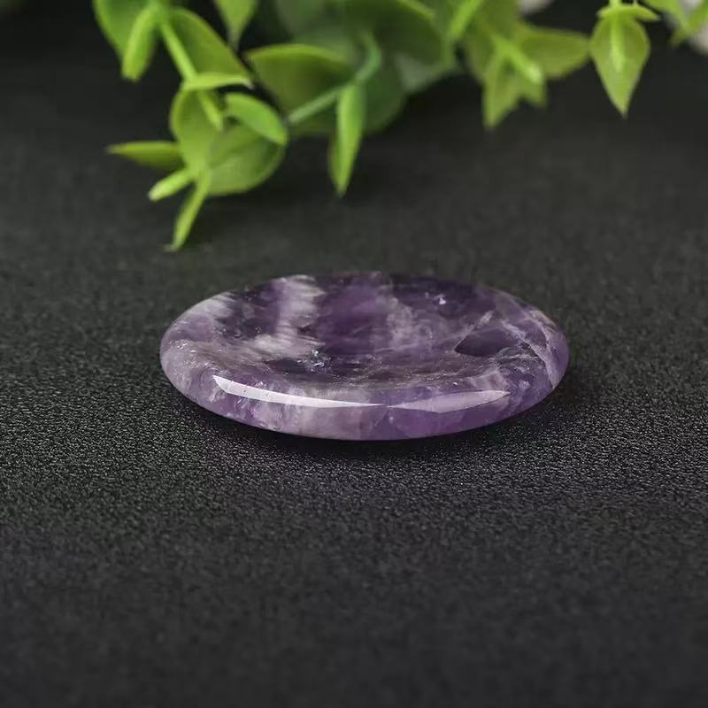 

Beautiful Natural Stone Phone Holder Small Oval Piece One Size фіолетовий