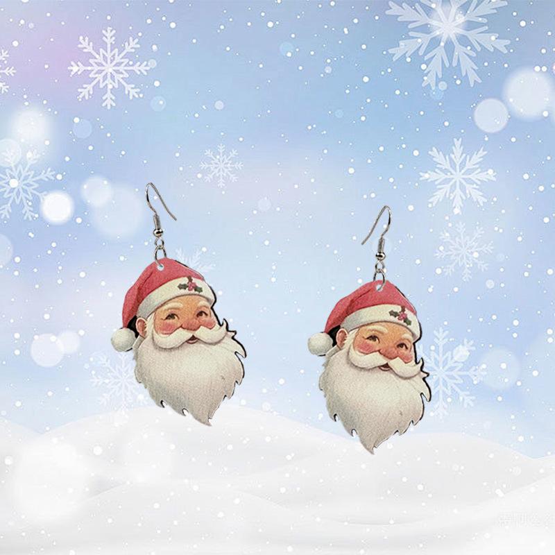 Santa Claus earrings, earrings, Christmas celebrations, retro style, temperament, fashion earrings