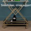Champagne Gold 2-Tier Bar Cart with Sintered Stone