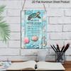 2D Flat, Vintage Aluminum Inspirational Quotes Decorative Signage, I Believe In The Ocean, 7.8" X 11.8" Wall Art for Family Beach Cabin Chalet