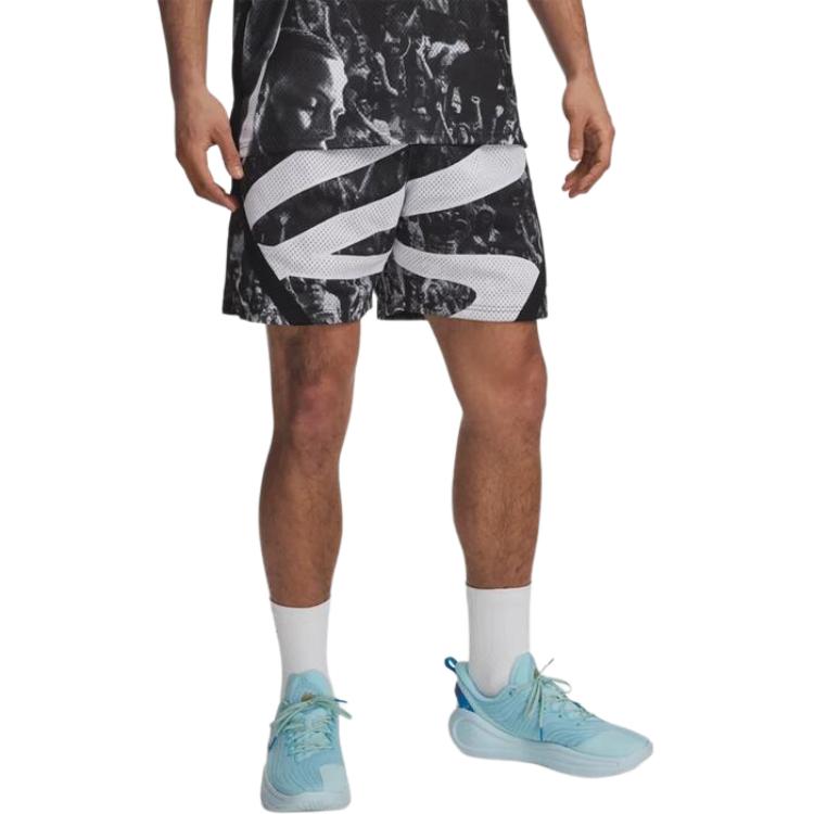 Under Armour Curry Series SS25 Fashionable Versatile Knitted Basketball Lace-Up Shorts Men Shorts Black 6000784-001