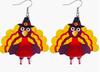 Fall Thanksgiving Earrings Leather Pumpkin Leaf Shape Leather Earrings