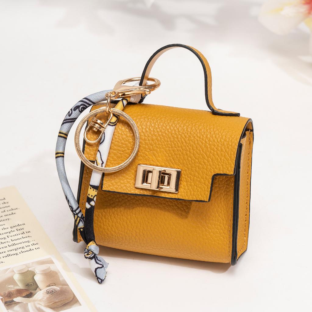 Mini wallet light luxury bag pendant mini platinum bag cute creative car key chain charm lipstick headphone case