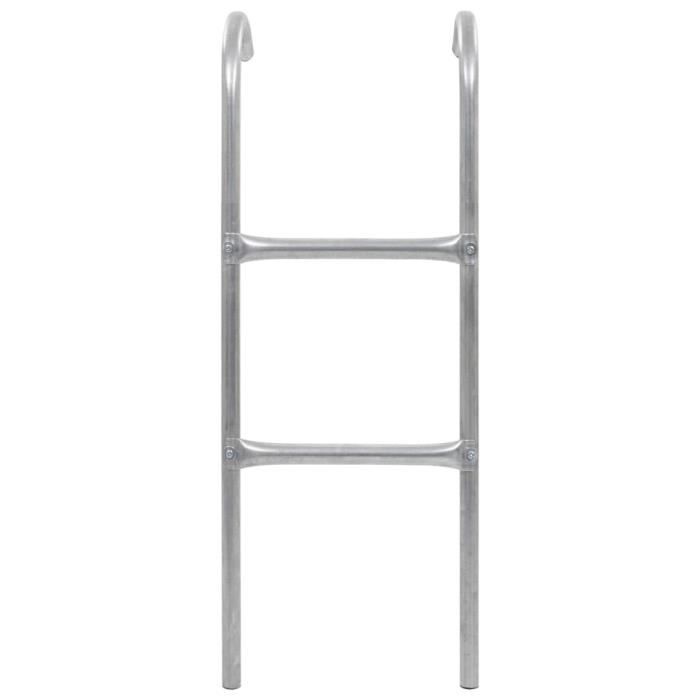 VidaXL Échelle de trampoline à 2 marches Acier Argenté 102,6 cm