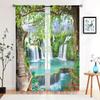 2 Pieces, Natural Scenery Waterfall Landscape Curtains - Pole Pockets Easy To Hang - Living Room, Bedroom, Home Decoration